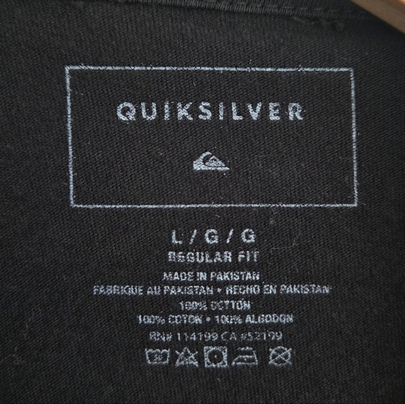 Quiksilver Logo Graphic T-Shirt | Black Surf Skate Tee | Size Large - Picture 4 of 5